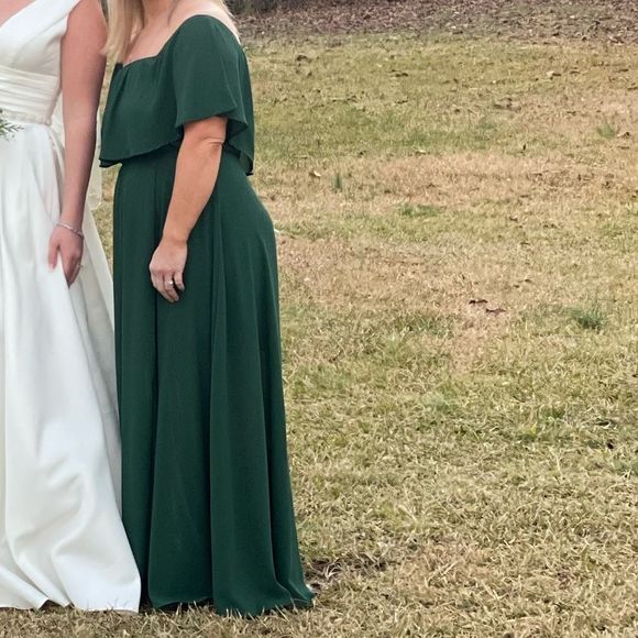 Baltic Born Victoria Off The Shoulder Maxi Dress size Small in hunter green - Picture 14 of 14